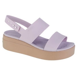 Nízké sandály na klínku Crocs Brooklyn 206453-5PV fialová