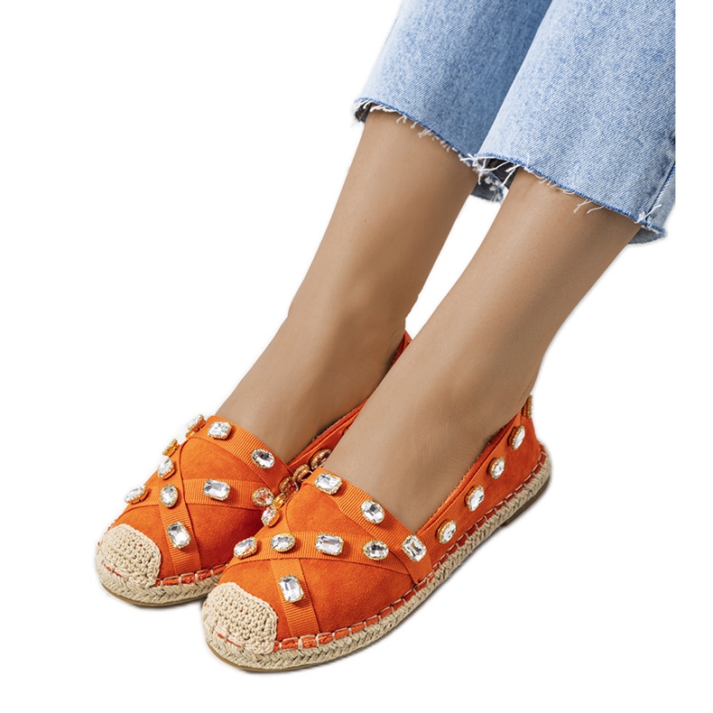 Oranžové espadrilky Chanou oranžový Oranžové espadrilky Chanou oranžový