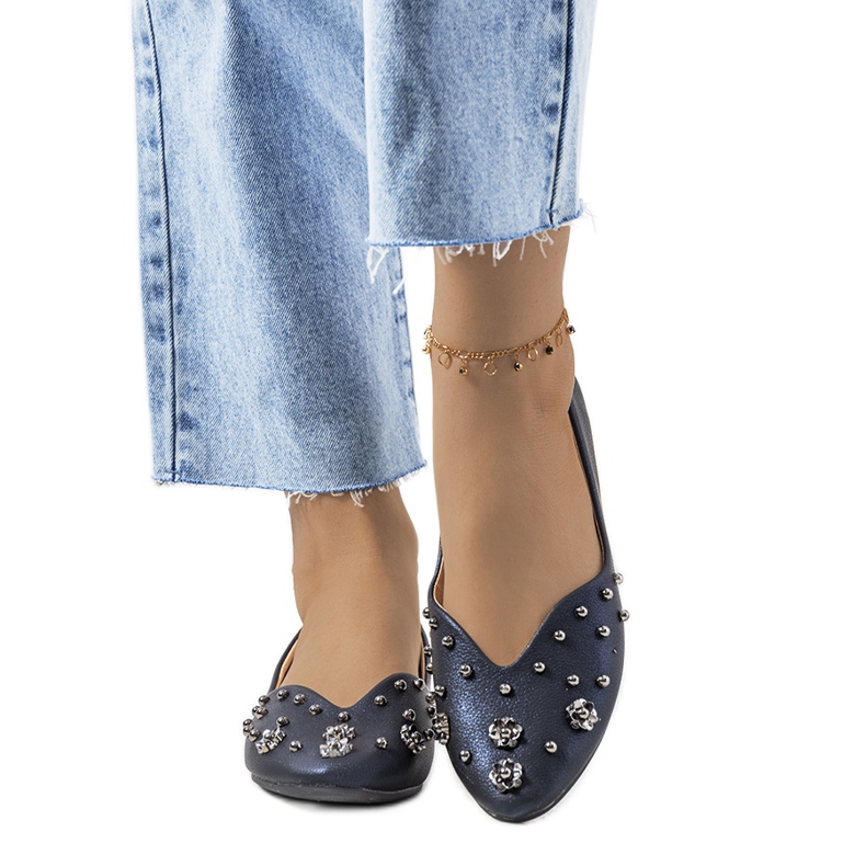 Námořnické modré baleríny se střihem Silke modrý