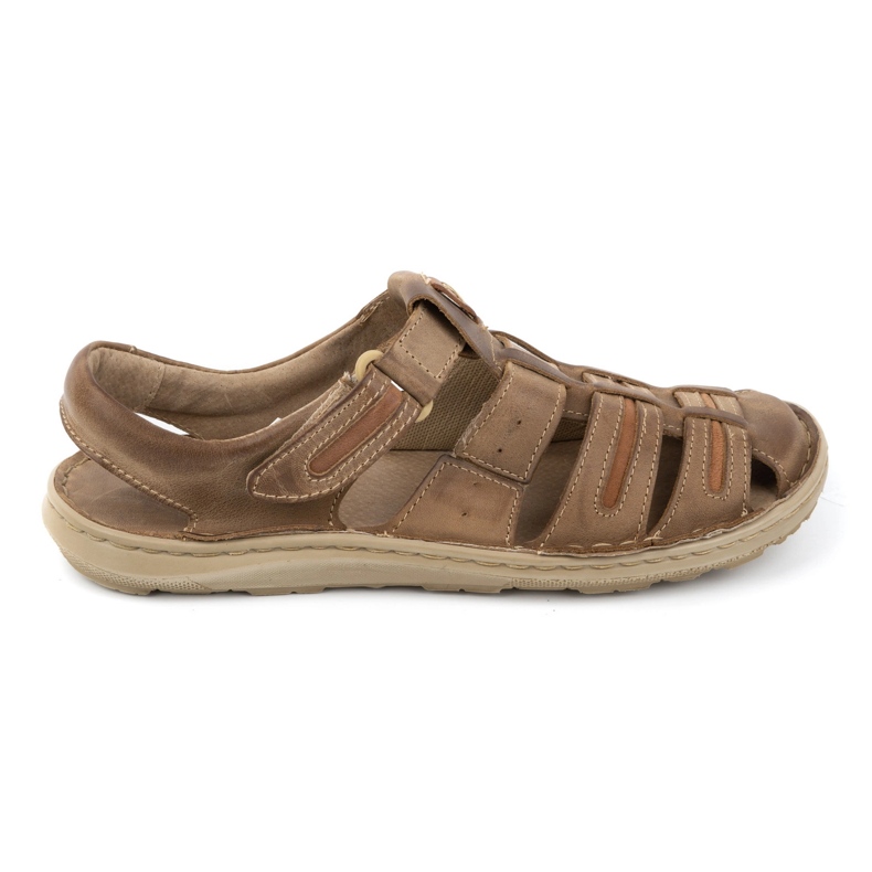 Olivier Pánské kožené letní sandály 230MA béžové béžový