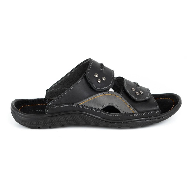 Olivier Pánské kožené pantofle 335GT černé černá