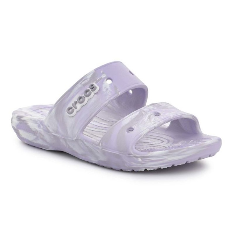Crocs Classic Marrbled Sandal W 207701-5PT bílý fialový šedá