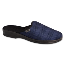 Pánské pantofle Befado PU 089M414 Navy Blue Condotered Chechtered modrý Pánské pantofle Befado PU 089M414 Navy Blue Condotered Chechtered modrý