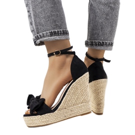 Černé espadrilky na klínu Terrace černý
