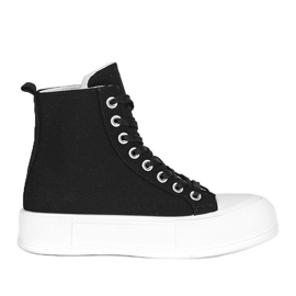 Černé tenisky na vysoké podrážce Natasha černá