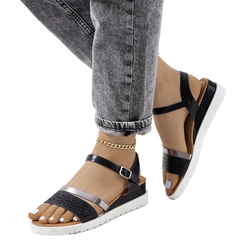 Černé dámské sandály Cubbine černá stříbrný