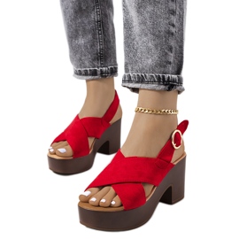 Červené sandály na platformě Chapel červený