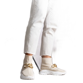 Béžové tenisky s řetízkem Taryn béžový Béžové tenisky s řetízkem Taryn béžový