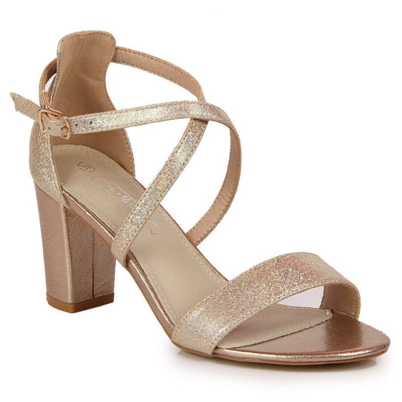 Zlaté sandály Filippo W PAW355B na sloupku zlatý