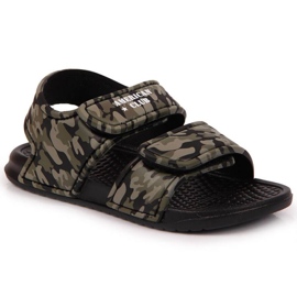 Pěnové sandály na suchý zip American Club Jr AM881A camo zelený