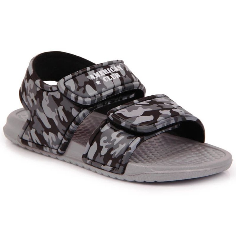 Pěnové sandály na suchý zip American Club Jr AM881B šedé