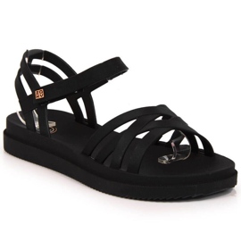 Gumové sandály na suchý zip Zaxy W JJ285068 černé černý