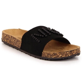 Pantofle s perličkami eVento W EVE356A černé černý