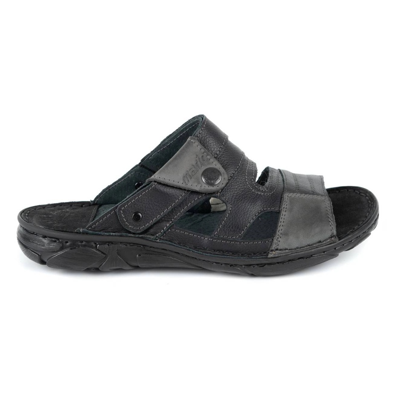 Olivier Pánské kožené pantofle 460MP černé černá