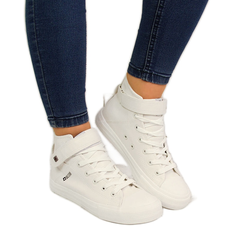 Bílé tenisky na suchý zip Big Star V274541SS20 bílý