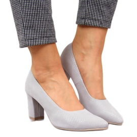 Lodičky na šedém sloupku Monique vícebarevný šedá Lodičky na šedém sloupku Monique vícebarevný šedá