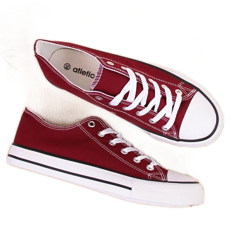 Kaštanově hnědé nízké tenisky Atletico červené