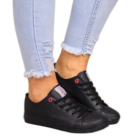 Nízké černé tenisky Cross Jeans z ekologické kůže černý