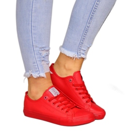 Nízké červené tenisky z eko kůže Cross Jeans DD2R4032 červený