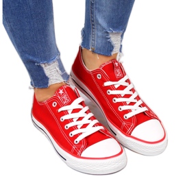 News Červené textilní nízké tenisky NOVINKA