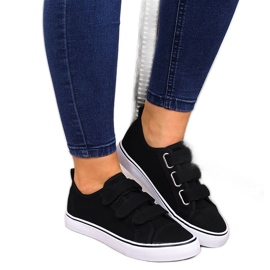 Černé nízké textilní tenisky Atletico na suchý zip černá