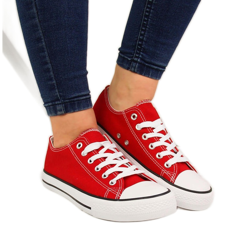 Červené nízké textilní tenisky Atletico