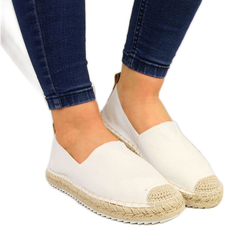 White Big Star HH274493 dámské bílé textilní espadrilky bílý