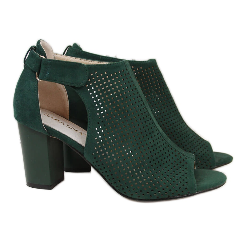 Zelené dámské sandály Sabatina na suchý zip zelená