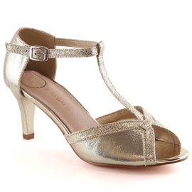 Elegantní zlaté dámské sandály Filippo s otevřenou špičkou zlatý