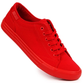Nízké textilní tenisky celé červené Big Star JJ274068 Nízké textilní tenisky celé červené Big Star JJ274068