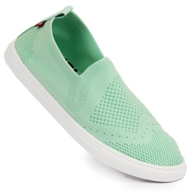Dámské mátové slip on tenisky Big Star FF274A604 zelený