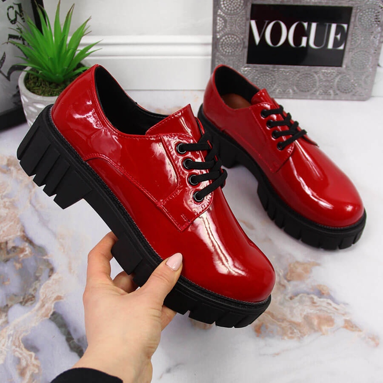 Dámské kozačky na platformě červené Laura La.Fi