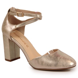 Dámské sandály na zlatém sloupku značky Sergio Leone zlatý Dámské sandály na zlatém sloupku značky Sergio Leone zlatý