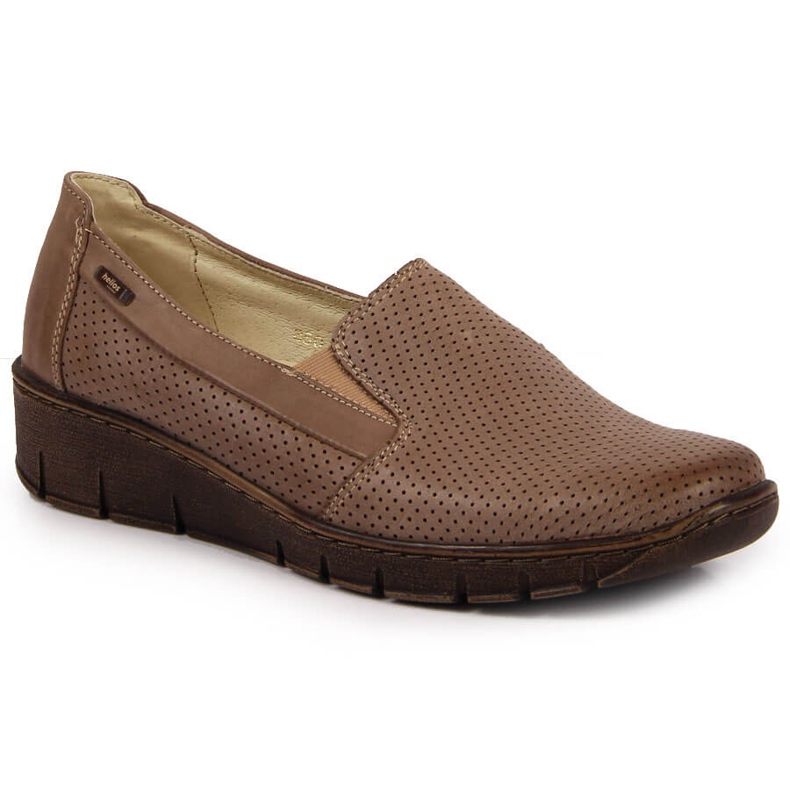 Kožené dámské boty na klínku Helios 350 béžový