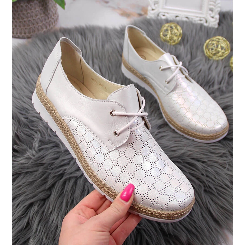 Pohodlné dámské kožené boty, stříbrná Helios 401 stříbrný