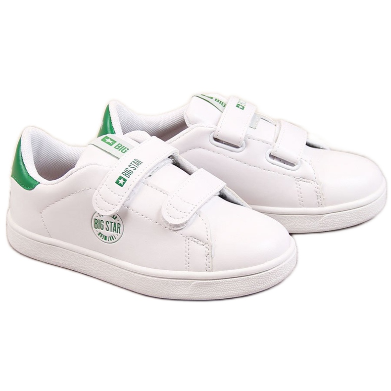 Dětské tenisky z eko kůže na suchý zip bílé Big Star DD374029 bílý