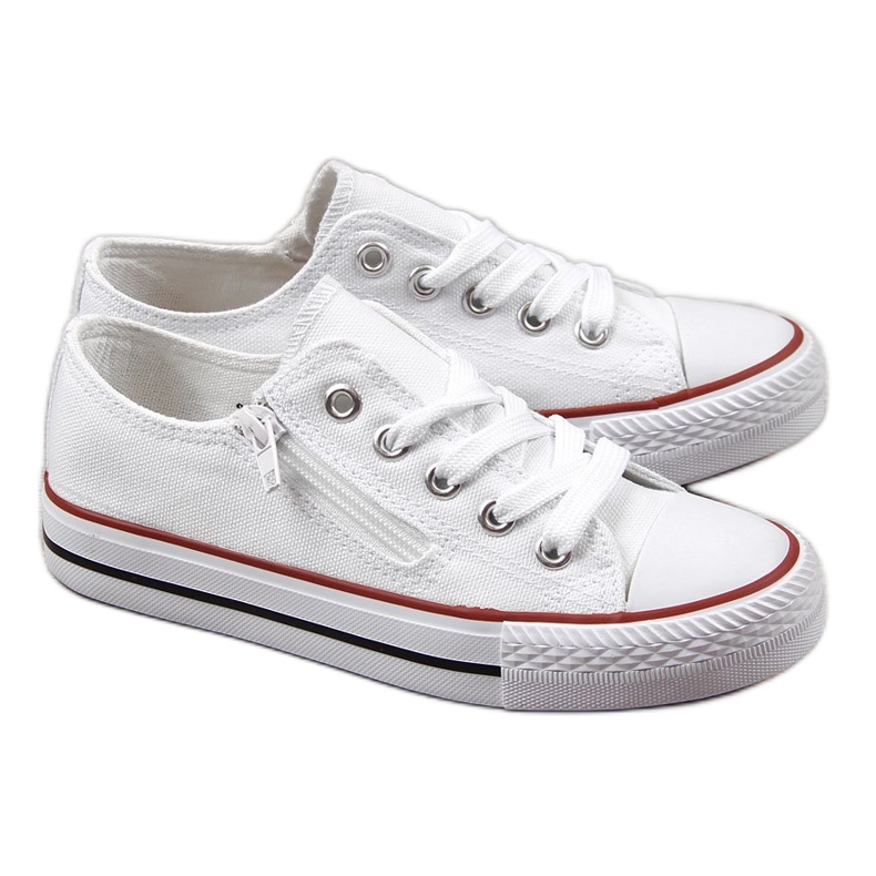 News Dětské nízké tenisky na zip, bílé NOVINKY bílý