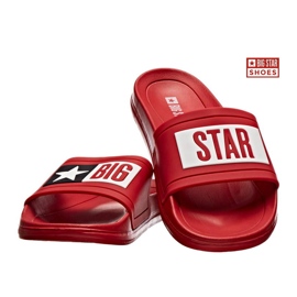 Plážové pantofle červené Big Star DD274A267 červené gumy červený