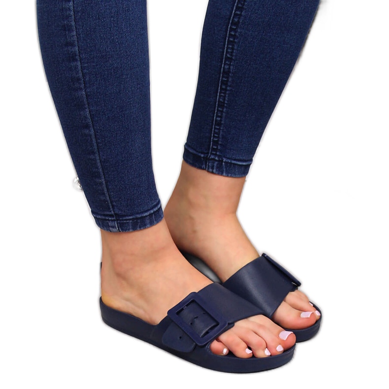 Dámské plážové pantofle z námořnické modré pěny Big Star FF274A388 modrý