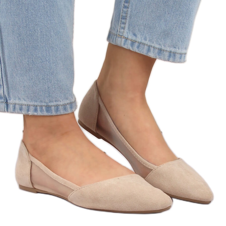 Dámské béžové špic baleríny eVento béžový