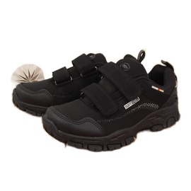 Black American Club voděodolná dětská treková obuv na suchý zip černá