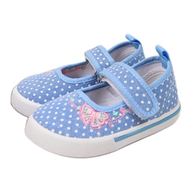 Baleríny na suchý zip s modrými puntíky Atletico