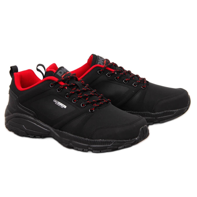 Černočervené nepromokavé trekové sportovní boty DK černá
