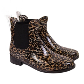 Dámské galoše Chelsea boots leopardí hnědé T.Sokolski hnědý