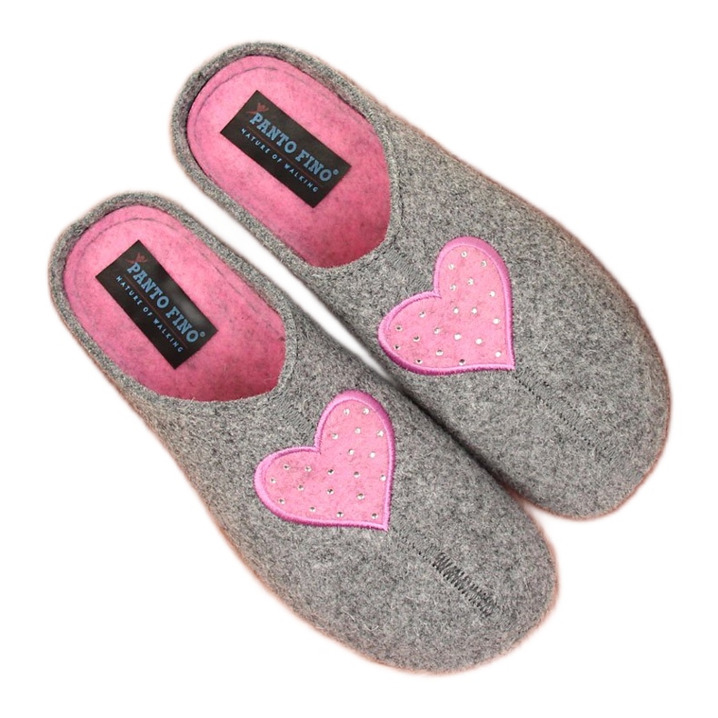 Dámské domácí pantofle s filcovou šedou barvou Panto Fino šedá