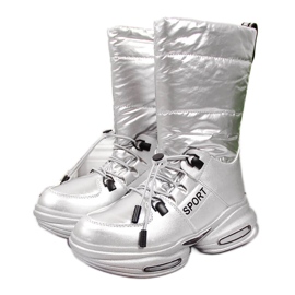 Dětské sněhule na stříbrné platformě Tom.m stříbro