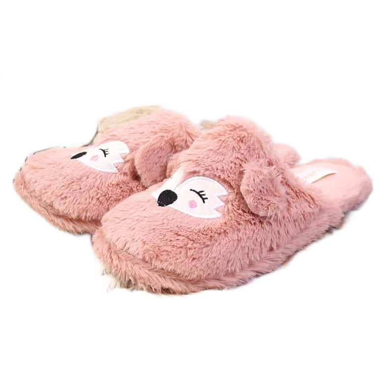 Dámské kožešinové pantofle s ušima růžové Cloxx růžový Dámské kožešinové pantofle s ušima růžové Cloxx růžový