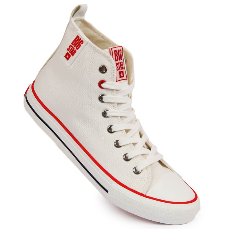 Bílé pánské vysoké tenisky Big Star JJ174066 bílý Bílé pánské vysoké tenisky Big Star JJ174066 bílý