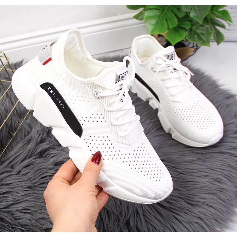 White Big Star JJ274271 bílé textilní sportovní boty bílý