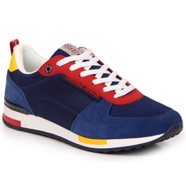 Pánské kožené sportovní boty Cross Jeans JJ1R4008C červený modrý vícebarevný